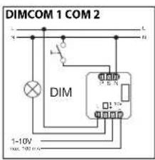DIMCOM 1 COM 2 DIM 1-10V max. 500 mA