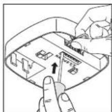 Illustration of hands interacting with a device panel or display (no text or symbols visible)