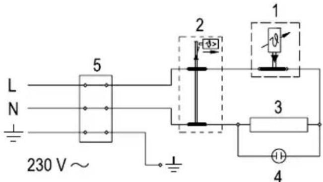 L N 230 V ~ 5 2 1 3 4