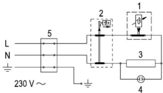 L N 230 V ~ 5 2 1 3 4
