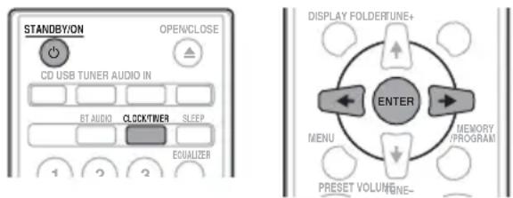 STANDBY/ON OPEN/CLOSE CD USB TUNER AUDIO IN BTAUDIO CLOCK/TINER SLEEP EQUALIZER 1 2 3 DISPLAY FOLERTURE+ ENTER MENU MEMORY PROGRAM PRESET VOLUME TUNE-