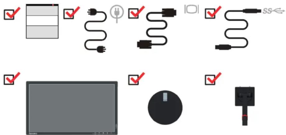 LENOVO ThinkVision T2324p - Contenu de la boîte - 1