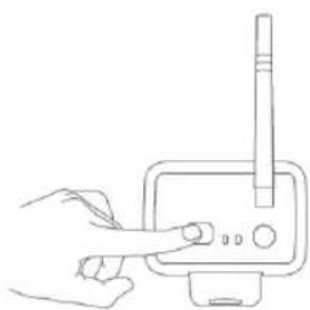 Line drawing of a hand interacting with a device (no text or symbols)