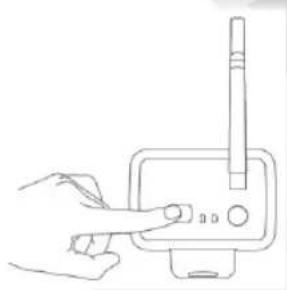 Line drawing of a hand interacting with a device (no text or symbols visible)