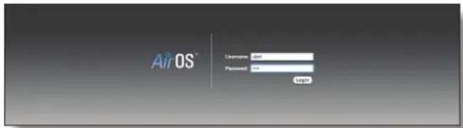 Air OS™ Username: User Password: none Login