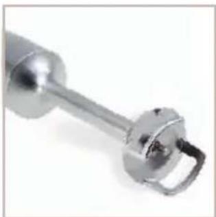 Close-up of a metallic dumbbell with a handle (no text or symbols visible)
