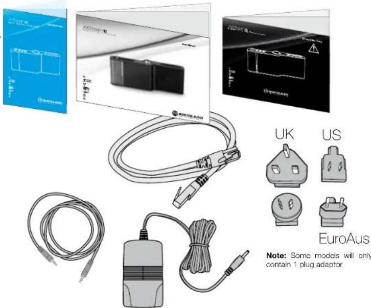 UK US EuroAus Note: Some models will only contain 1 plug adaptor