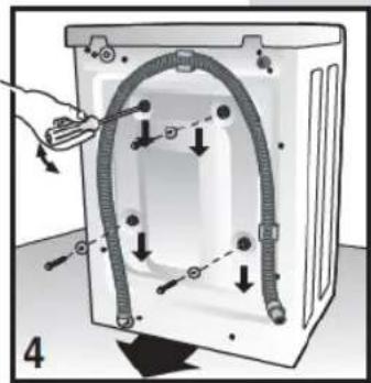 Diagram showing a device with attached tubing and directional arrows, labeled with number 4