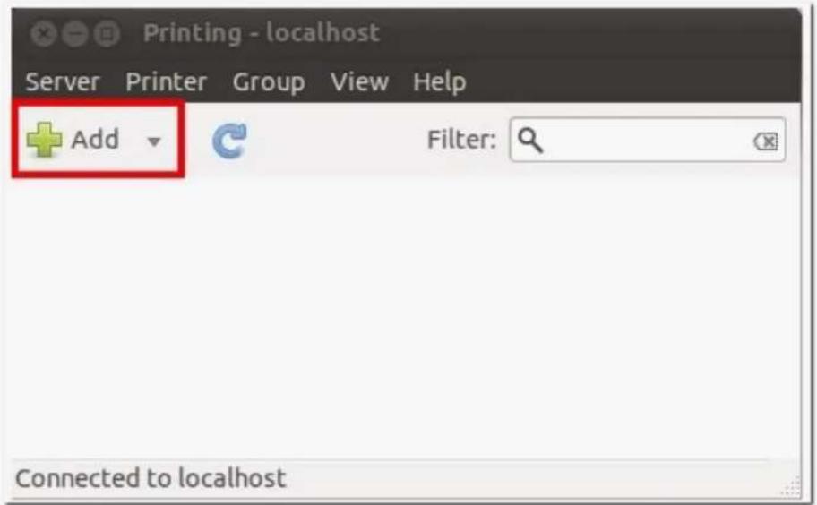Printing - localhost Server Printer Group View Help + Add Filter: Connected to localhost