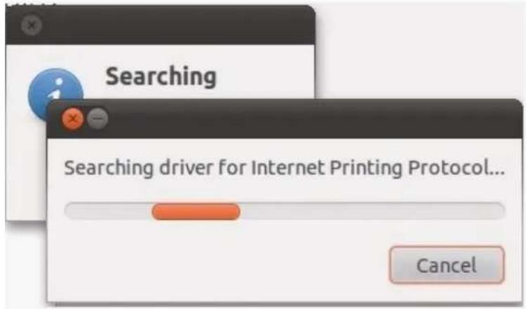 Searching Searching driver for Internet Printing Protocol... Cancel