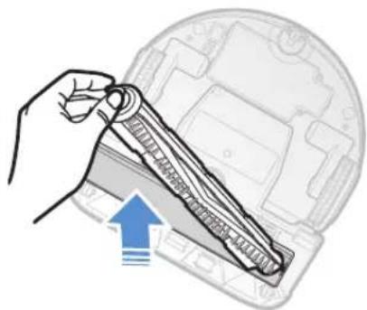 Illustration of a hand holding a mechanical component with an upward arrow, no text or symbols present