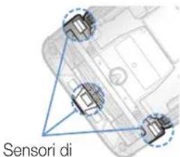 Illustration of a hand holding a device with a blue arrow pointing to it, against a car interior background (no text or symbols)