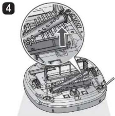 Technical illustration of a mechanical assembly with an inset close-up showing internal components (no text or symbols)