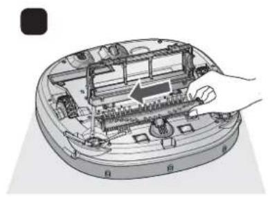 Diagram of a device's internal components with a hand inserting a component (no text or symbols visible).