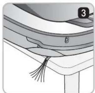Cross-sectional diagram of a layered structure with visible fibers and a numbered label (3), no text or symbols present.