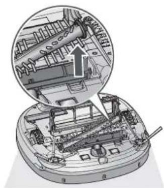 Technical illustration of a mechanical assembly with an inset showing internal components (no text or symbols)