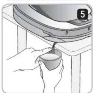 Illustration of hands pouring liquid from a container into a cup (no text or symbols)