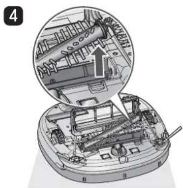 Technical illustration of a mechanical assembly with internal components and a magnified inset showing internal structure.