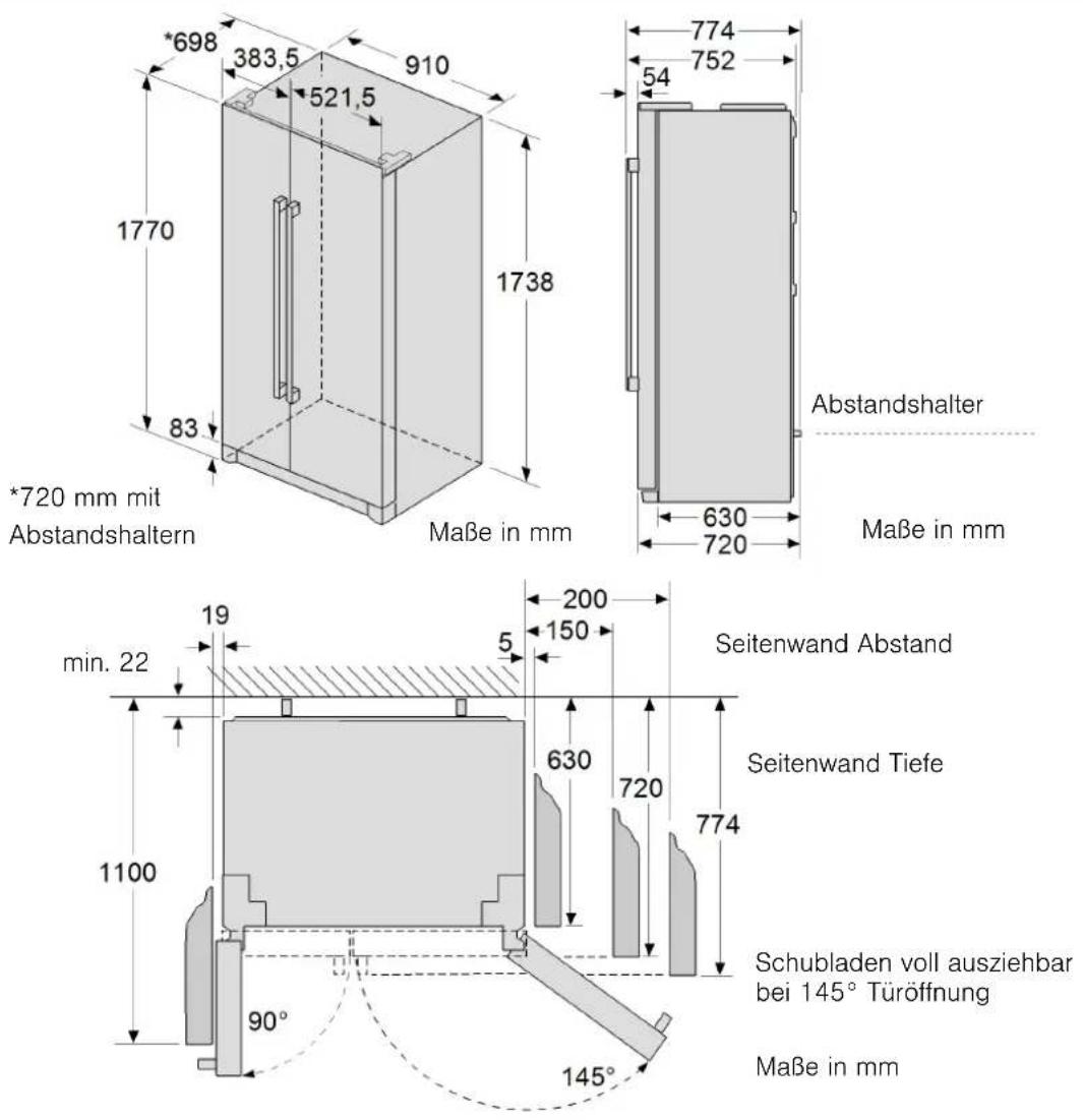 NEFF KA7902I30 - Aufstellmaße - 1