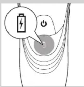 Diagram showing battery charging process with lightning bolt icon and power symbol
