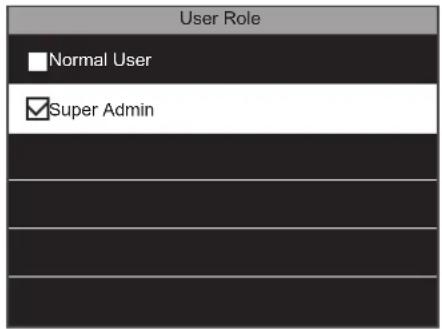 User Role Normal User Super Admin