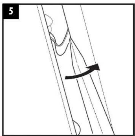 Diagram showing a curved line with an arrow indicating direction, no text or symbols present