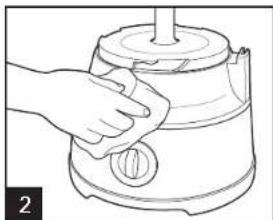 Line drawing of a hand using a power tool to press or adjust a device (no text or symbols visible)