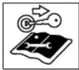 Diagram showing three scenarios: a cross symbol, a robot with rotation arrow, and a checkmark with motion arrows.