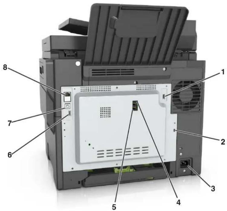 LEXMARK XC2132 - Connexion des câbles - 2