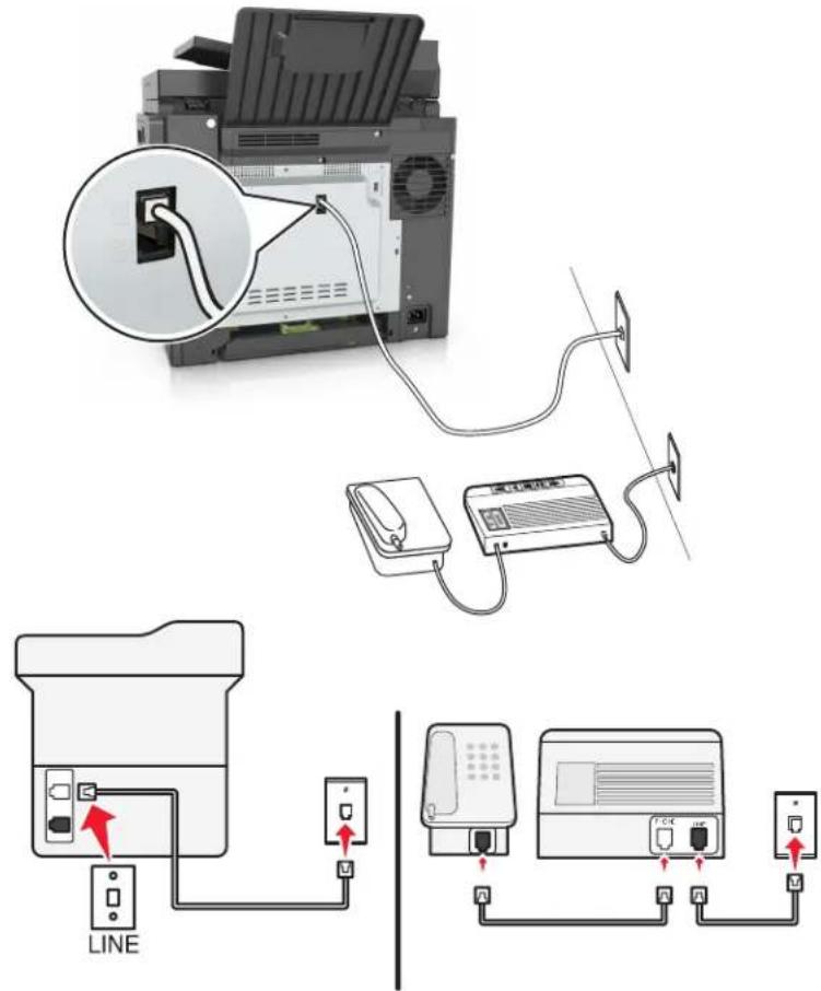 LEXMARK XC2132 - Connecté à différentes prises murales - 1