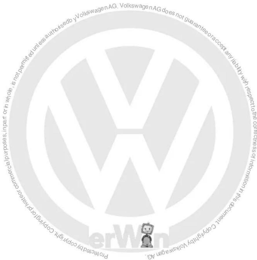 Volkswagen AG. Volkswagen AG does not guarantee or accept any liability with respect to the correctness of information in this document. Copyright is not permitted unless authorised by Volkswagen AG. Protected by copyright Creative Commons purposes, in part or in whole, is not permitted unless authorised by Volkswagen AG.