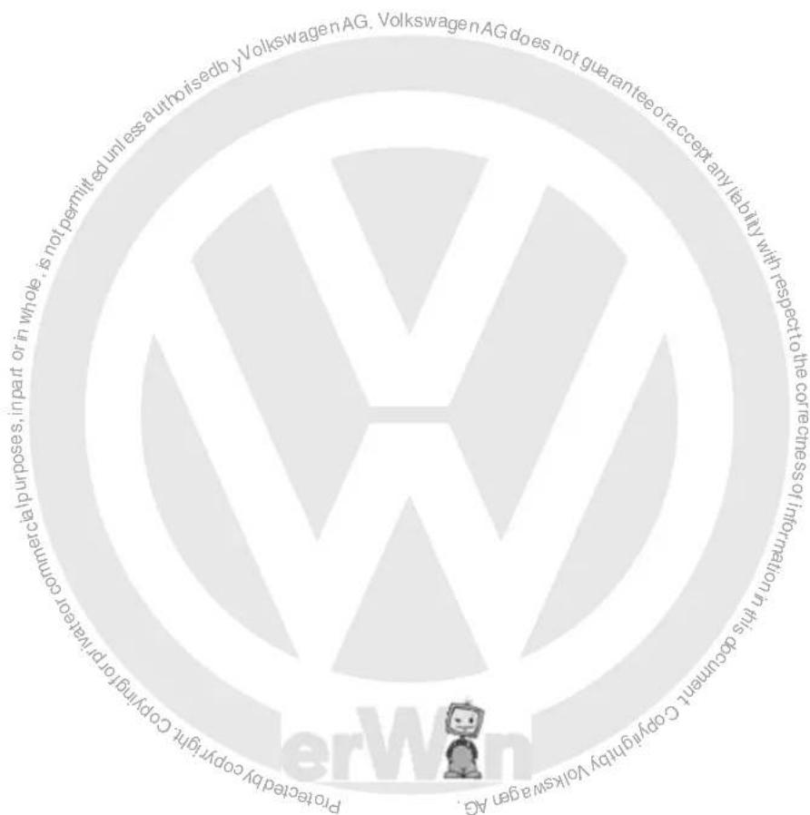ProTECTED copyright copyright granted commercial purposes, in part or in whole, is not permitted unless authorised by Volkswagen AG. Volkswagen AG does not guarantee or accept any liability with respect to the correctness of information in this document. Copyright hereby Volkswagen AG.
