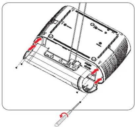 VIEWSONIC PJD5150 - Installation du cache de gestion des câbles (accessoire en option) - 1