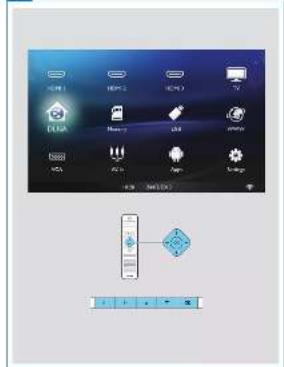 Screenshot of a macOS desktop with application icons and a connected device interface showing a blue diamond symbol.