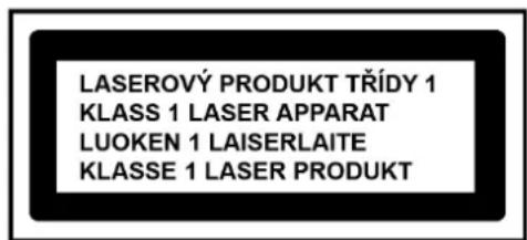 LASEROVÝ PRODUKT TŘÍDY 1 KLASS 1 LASER APPARAT LUOKEN 1 LAISERLAITE KLASSE 1 LASER PRODUKT