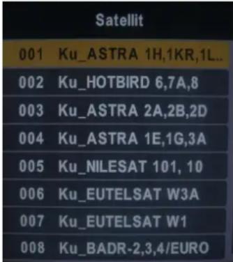 RANGEMASTER Michigan - Satellitenliste - 1