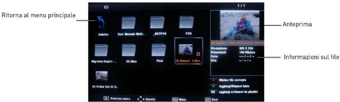 Ritorna al menu principale Indietro User Manuale Multi- MSTPVR PVR Migration Expert - 3D films Final (5) Sunset. 2 Nov. (4) Cruise Sat 23 O. Schemo intero Sposta Menu Escel 1 / 1 Anteprima Risoluzione: 896 X 536 Dimension: 144 KBytes Data: ---/---/--- Ora: ---/---/--- Elimina file corrente Agglungi/Rimuovi tutto OK aggiungi e/rimuovi da playlist