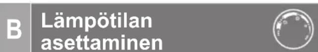 B Lämpötilan asettaminen