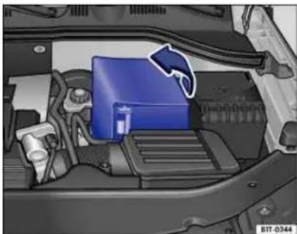 VOLKSWAGEN Beetle (2015) - Checking the vehicle battery electrolyte level - 1