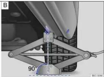 VOLKSWAGEN Beetle (2015) - Lifting the vehicle with the vehicle jack - 3