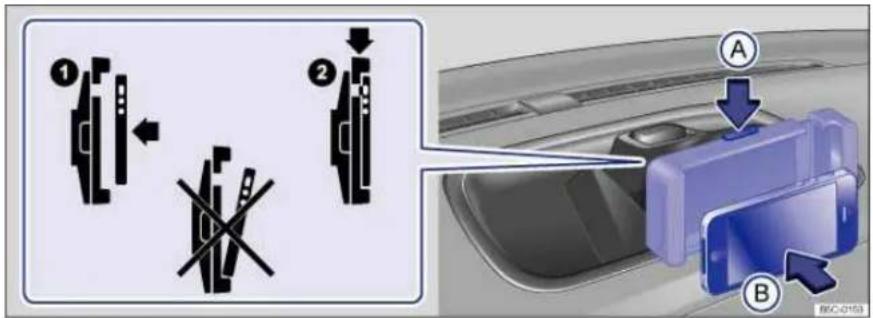 Diagram showing car seatbelting instructions with labeled arrows and symbols for left and right turn directions