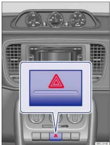 Car infotainment screen with warning symbol and status indicator, showing a warning sign in Chinese