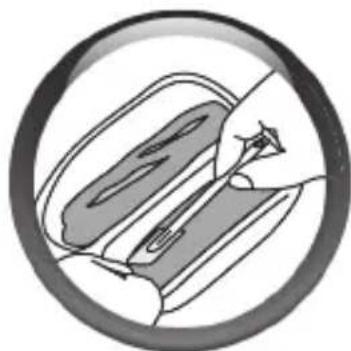 Illustration of a hand holding a pen, enclosed in a circular frame (no text or symbols)