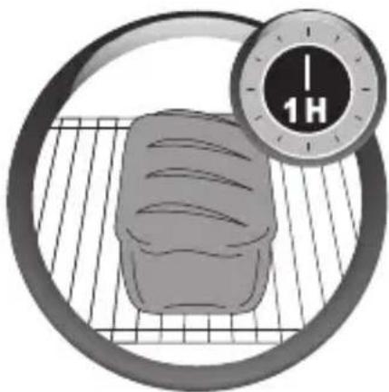 Illustration of a sandwich with a speedometer showing 1H (no text or symbols on the diagram itself)