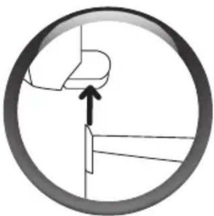 Diagram showing a mechanical or electrical component with an upward arrow, enclosed in a circular frame (no text or symbols)