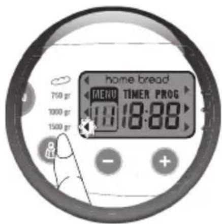 home bread MENU TIMER PROG 18:88