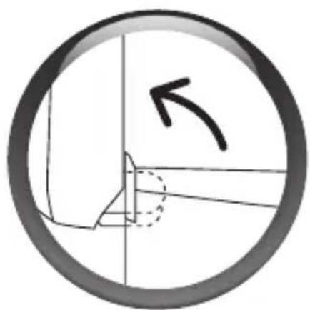 Circular diagram with a curved arrow and dashed line, no text or symbols present