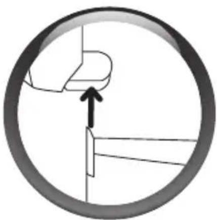 Diagram showing a mechanical or electrical component with an upward arrow, enclosed in a circular frame (no text or symbols)