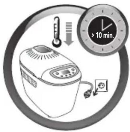 Medical or health monitoring icon showing a digital thermometer, glucose meter, and blood pressure monitor with time limit '10 min.'
