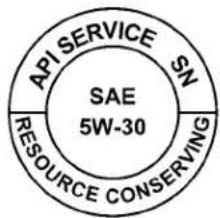 API SERVICE SN SAE 5W-30 RESOURCE CONSERVING
